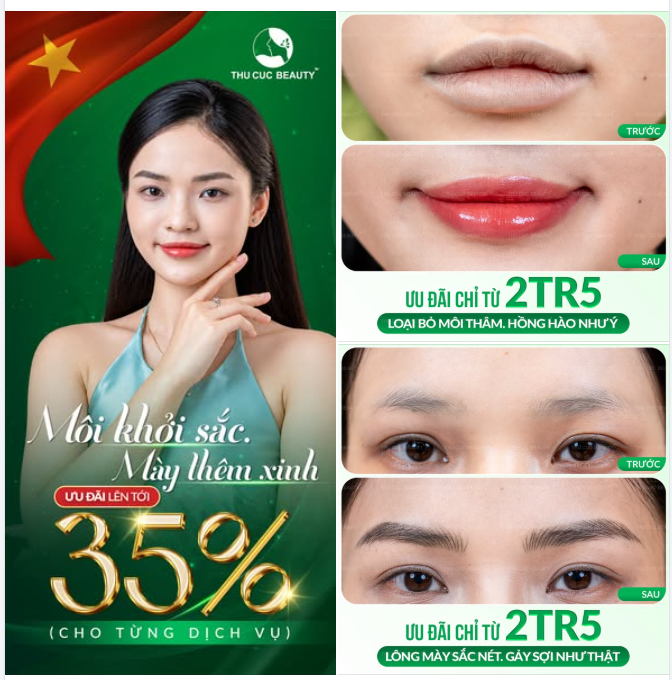 MÔI KHỞI SẮC, MÀY THÊM XINH - ƯU ĐÃI TỚI 35% DỊP 2/9