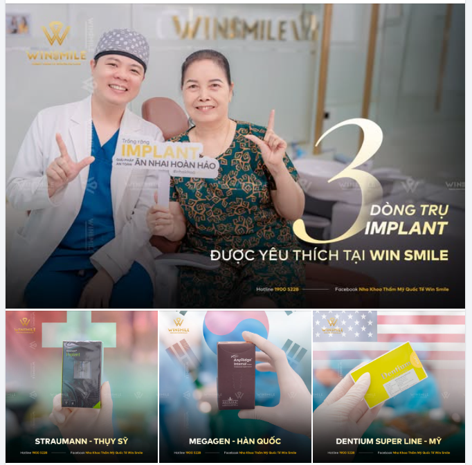 3 DÒNG TRỤ IMPLANT ĐƯỢC YÊU THÍCH TẠI WIN SMILE