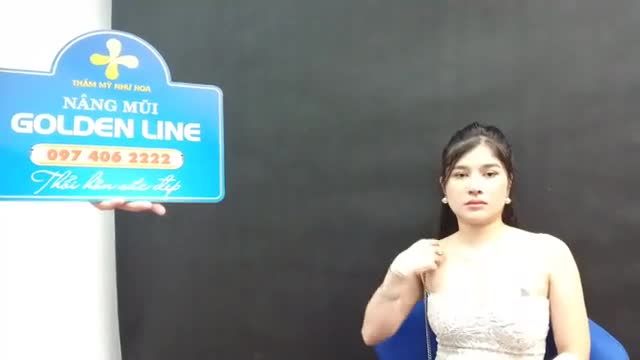 Khách hàng Diệp Huyền Trang trở lại cắt chỉ sau 8 ngày nâng mũi Golden Line tại Dr.Tống Hải