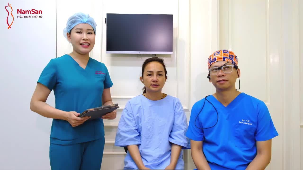 CÙNG XEM NGAY dáng mũi mới thực hiện xong của chị Hoài 40 tuổi, vừa thực hiện nâng mũi cấu trúc lót sụn đa lớp tại VTM NamSan.