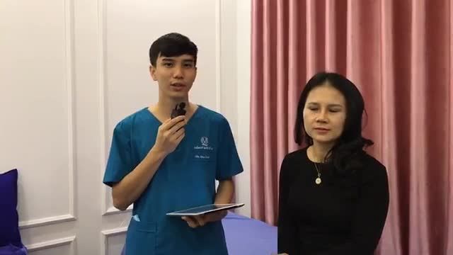 Chiều tối gặp lại chị khách hàng thực hiện Combo cắt mí baby eyes 6D và Nâng mũi Softline sụn Surgiform