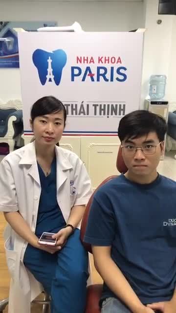 KH Trần Xuân Hoàng gắn mắc cài kim loại thường của BS VĂN HUYỀN GIANG tại nha khoa Paris chi nhánh 12 Thái Thịnh