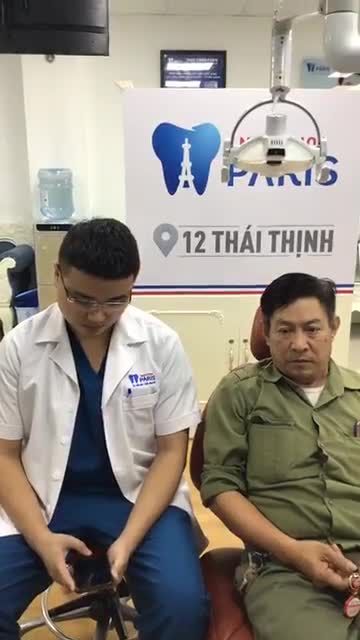 Kh VŨ HOÀNG HƯNG cắm 1 trụ Dentium Hàn Quốc của BS NGUYỄN HOÀNG DƯƠNG tại nha khoa Paris chi nhánh 12 Thái Thịnh
