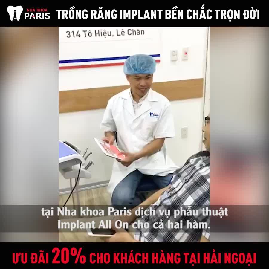 Chú Lê Văn Báu (Việt Kiều Canada) ăn nhai tốt ngay sau trồng răng Implant