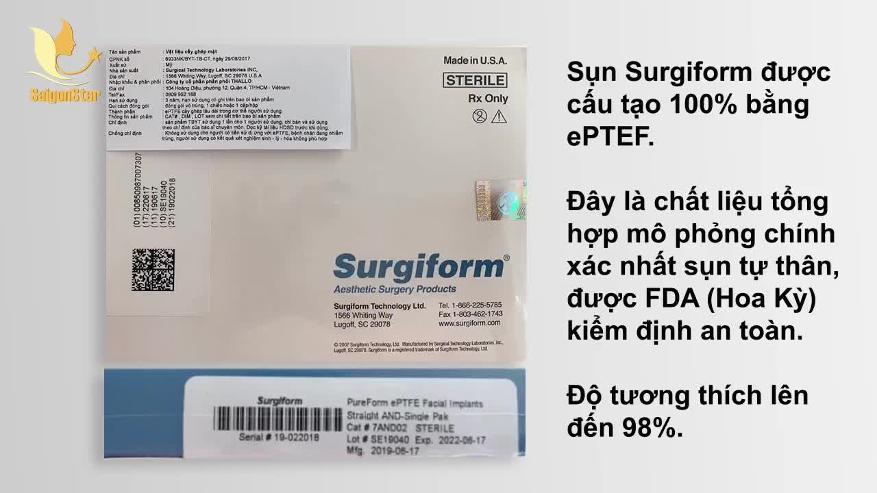 SỰ VƯỢT TRỘI CỦA CHẤT LIỆU NÂNG MŨI SỤN SURGIFORM - ĐƯỢC FDA CỦA MỸ CHỨNG NHẬN