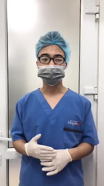 Khách hàng trước khi phẫu thuật trượt cằm tại bệnh viện thẩm mỹ Kangnam.