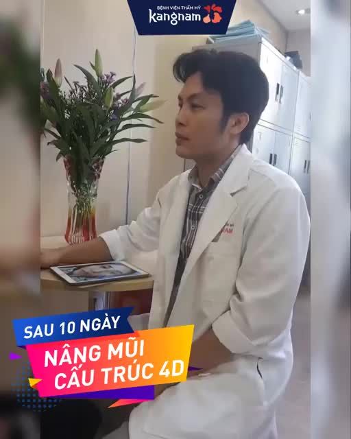10 ngày sau CHỐNG MŨI CẤU TRÚC 4D - Nữ khách hàng xinh đẹp, tươi rói