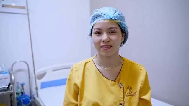 Kết quả ca cắt mí vừa thực hiện xong, loại bỏ được da thừa và mỡ thừa đã làm đôi mắt của vị khách hàng trẻ ra 5 tuổi.