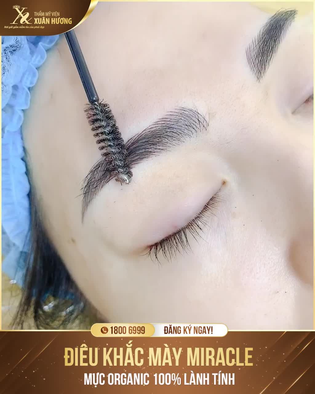 KHÔNG THỂ PHÂN BIỆT ĐƯỢC "THẬT - GIẢ" CỦA SỢI LÔNG MÀY SAU KHI ĐIÊU KHẮC MIRACLE