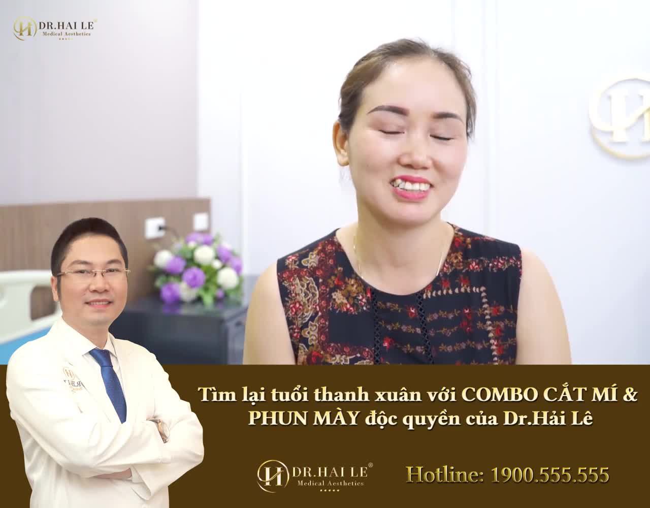 COMBO Cắt mí sau 3 tháng + Phun mày (vừa thực hiện) của khách hàng tại Dr.Hải Lê.