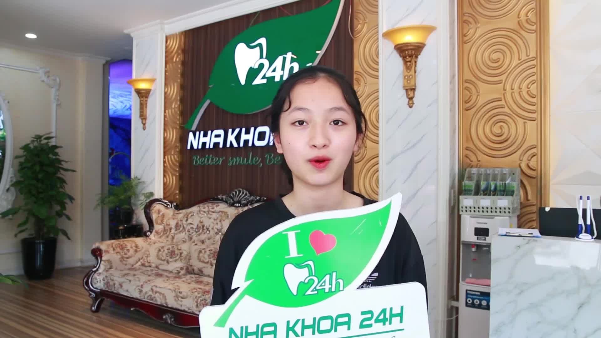 BN Lê Bảo Ngọc 16 tuổi ở phường Hữu Nghị, TP. Hoà Bình chia sẽ về quá trình chỉnh nha mắc cài tại Nha Khoa 24H.