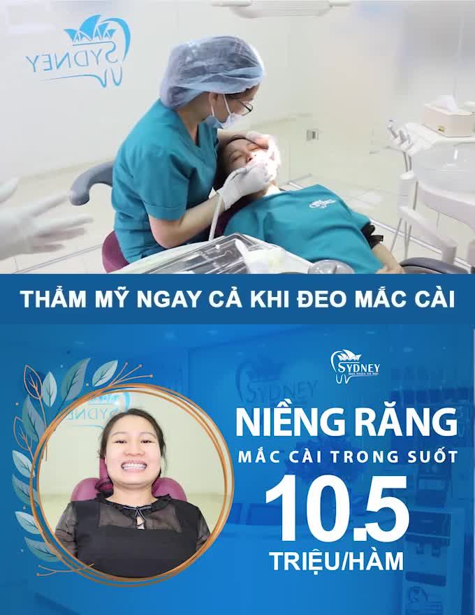 NIỀNG RĂNG MẮC CÀI TRONG SUỐT KHÔNG LỘ