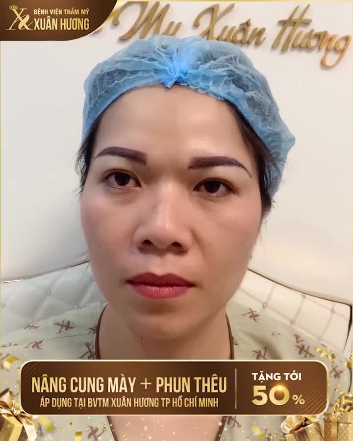 NÂNG CUNG MÀY KẾT HỢP PHUN THÊU ĐẸP TỰ NHIÊN TẠI THẨM MỸ VIỆN XUÂN HƯƠNG
