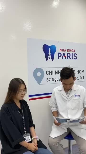 GẮN NIỀNG RĂNG MẮC CÀI KIM LOẠI THƯỜNG CHO KHÁCH HÀNG TẠI NHA KHOA PARIS 87 NGUYỄN THÁI HỌC, TP HCM.