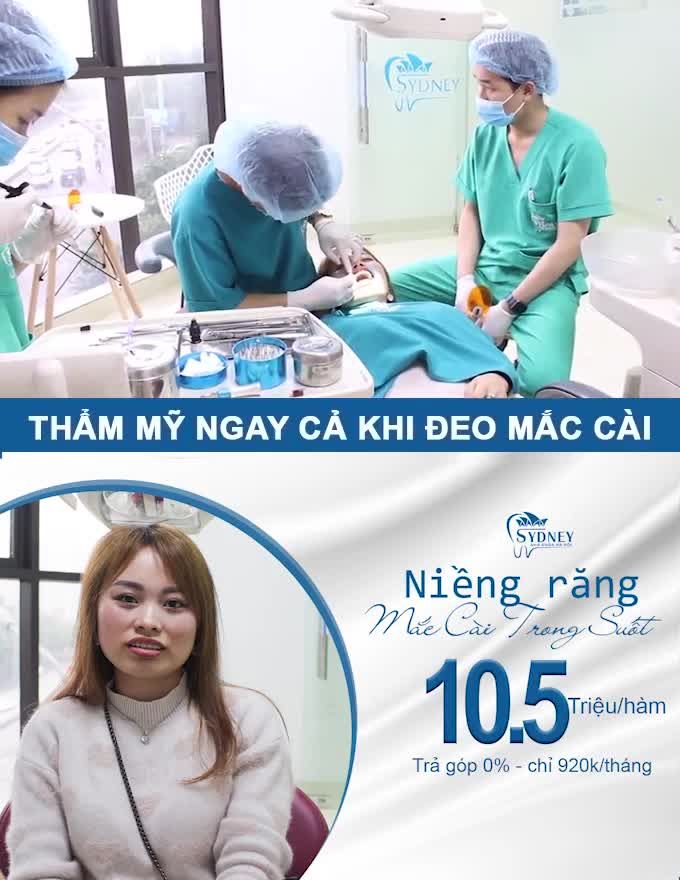 NIỀNG RĂNG THẨM MĨ MẮC CÀI TRONG SUỐT