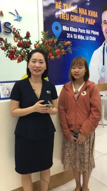 Phỏng vấn Khách Hàng Ngô Thị Huyền ngày tái khám cắt chỉ sau 7 ngày thực hiện dịch vụ Phẫu thuật làm dài thân răng tại nha khoa Paris Hải Phòng