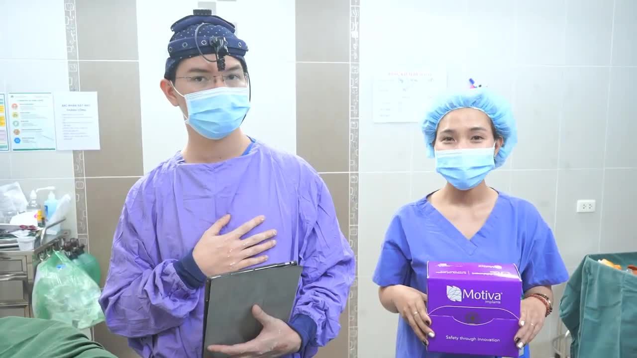 CẬN CẢNH KH NGAY SAU NÂNG NGUC KẾT HỢP BÓC TÁCH U NANG TUYẾN VU HƠN 2CM