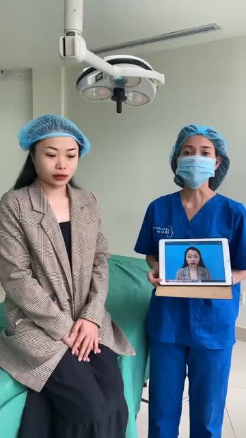 KẾT QUẢ NHẤN MÍ OVAL - LINE NGAY TRÊN BÀN PHẪU THUẬT CHO CHỊ KHÁCH HÀNG TỚI TỪ CẦN THƠ