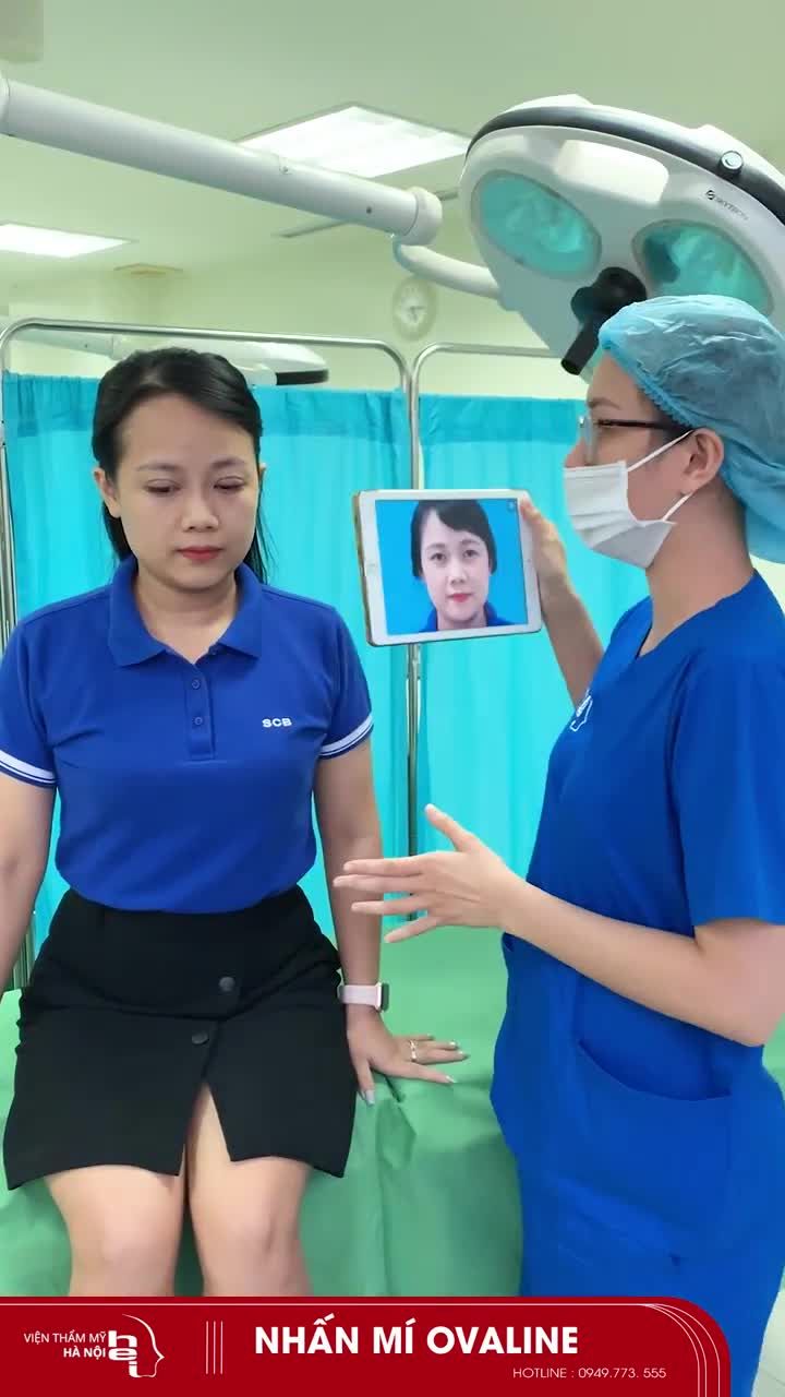 KẾT QUẢ NHẤN MÍ OVAL - LINE NGAY TRÊN BÀN PHẪU THUẬT