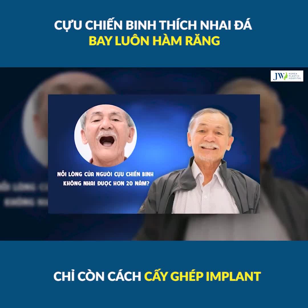 LONG TRỜI LỞ ĐẤT: U70 mải mê NHAI ĐÁ, cái kết BAY LUÔN HÀM RĂNG phải CẤY GHÉP IMPLANT cấp cứu.