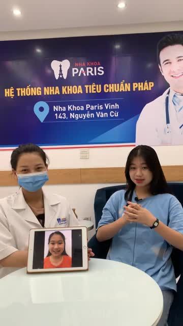 Cùng gặp lại KH Hoài Băng 16t từ Hà Tĩnh sau khi tháo mắc cài tại nha khoa PARIS Vinh