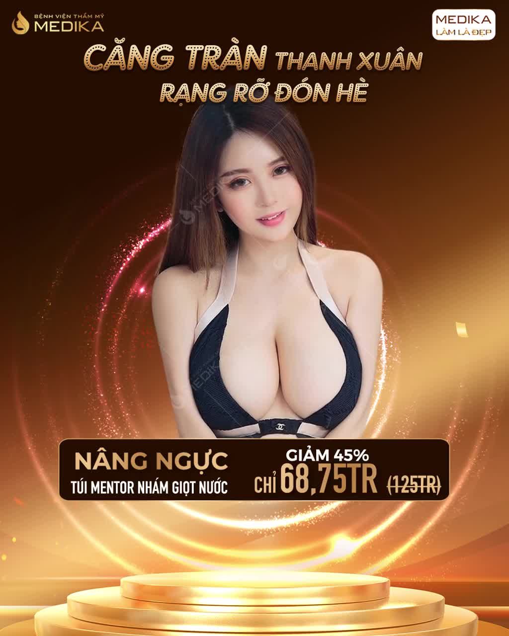 HẾT NGỰC TEO LÉP, CHẢY XỆ, LỆCH SIZE SAU NÂNG VÒNG 1 TẠI MEDIKA