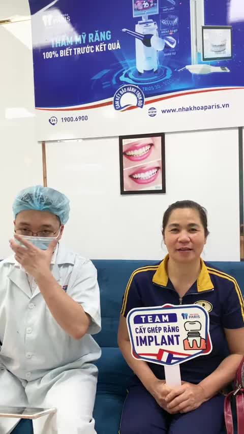 Cảm nhận của khách hàng Nguyễn Thị Bình đến từ Yên Phong Bắc Ninh sau cấy ghép Implant tại Nha Khoa Paris Bắc Ninh
