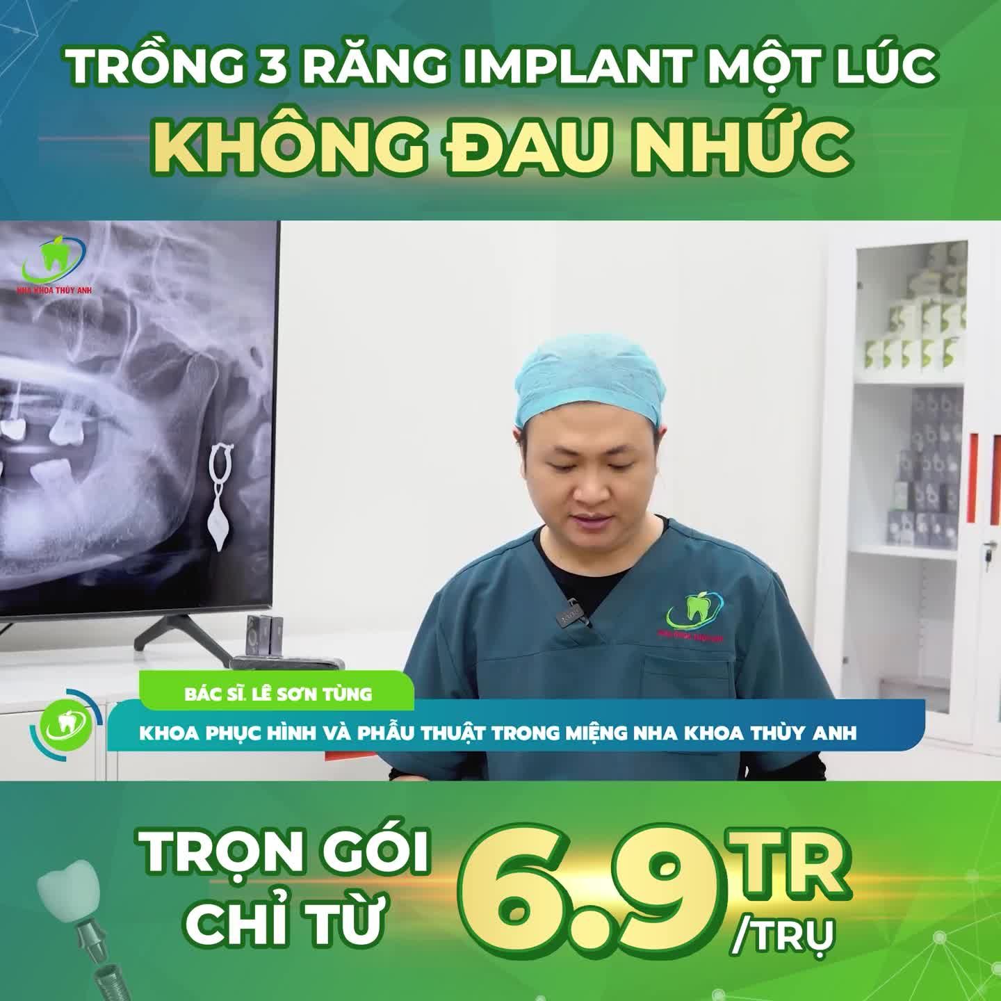 TRỒNG 3 RĂNG IMPLANT CÙNG LÚC MÀ KHÔNG HỀ ĐAU NHỨC