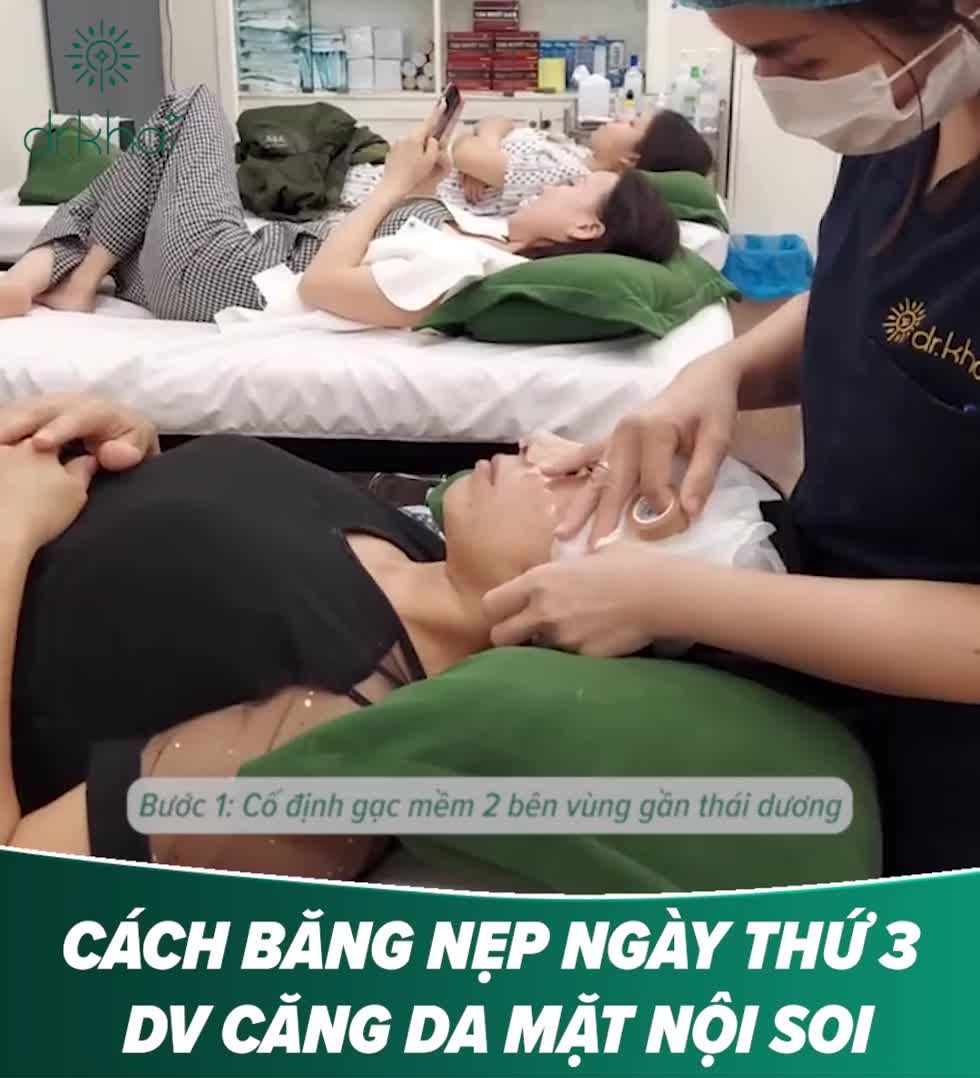 CÁCH THAY BĂNG NẸP ĐỊNH HÌNH VÙNG DA MẶT SAU 3 NGÀY CĂNG DA