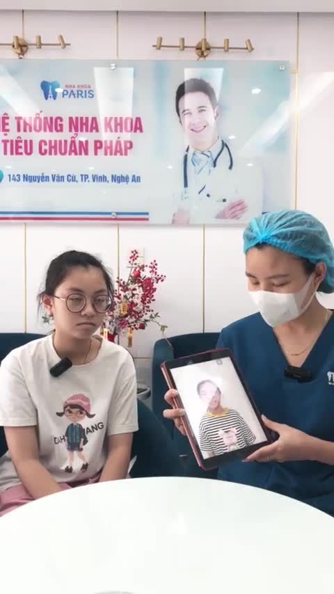 Sau khi gắn mắc cài kim loại tự buộc tại nha khoa PARIS chi nhánh Vinh