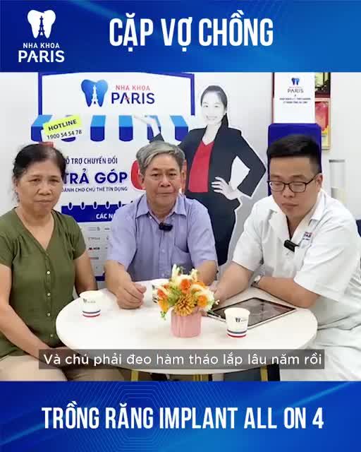 Chú Định mất răng toàn hàm, nhiều năm đeo hàm tháo lắp