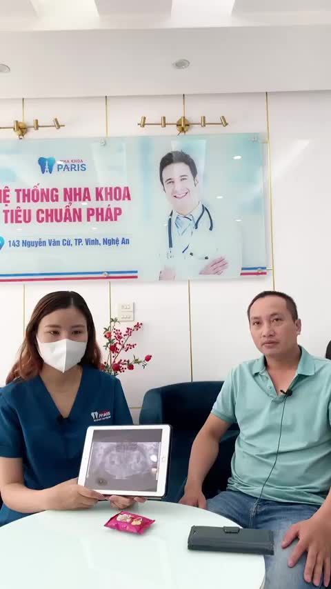 KH sau khi lên răng implant tại Nha Khoa Paris -CN Vinh