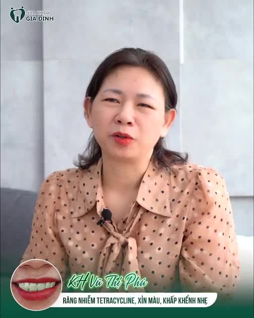 Chị Phú sau khi trải nghiệm dịch vụ thẩm mỹ răng tại Nha khoa Gia Đình.