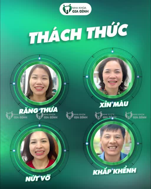 HÔ, MÓM, KHẤP KHỂNH, NHIỄM MÀU... KHÔNG THÀNH VẤN ĐỀ VỚI NHA KHOA GIA ĐÌNH