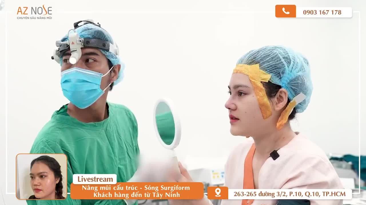 Khách hàng Tây Ninh thay đổi dáng mũi sau hơn 2 giờ phẫu thuật