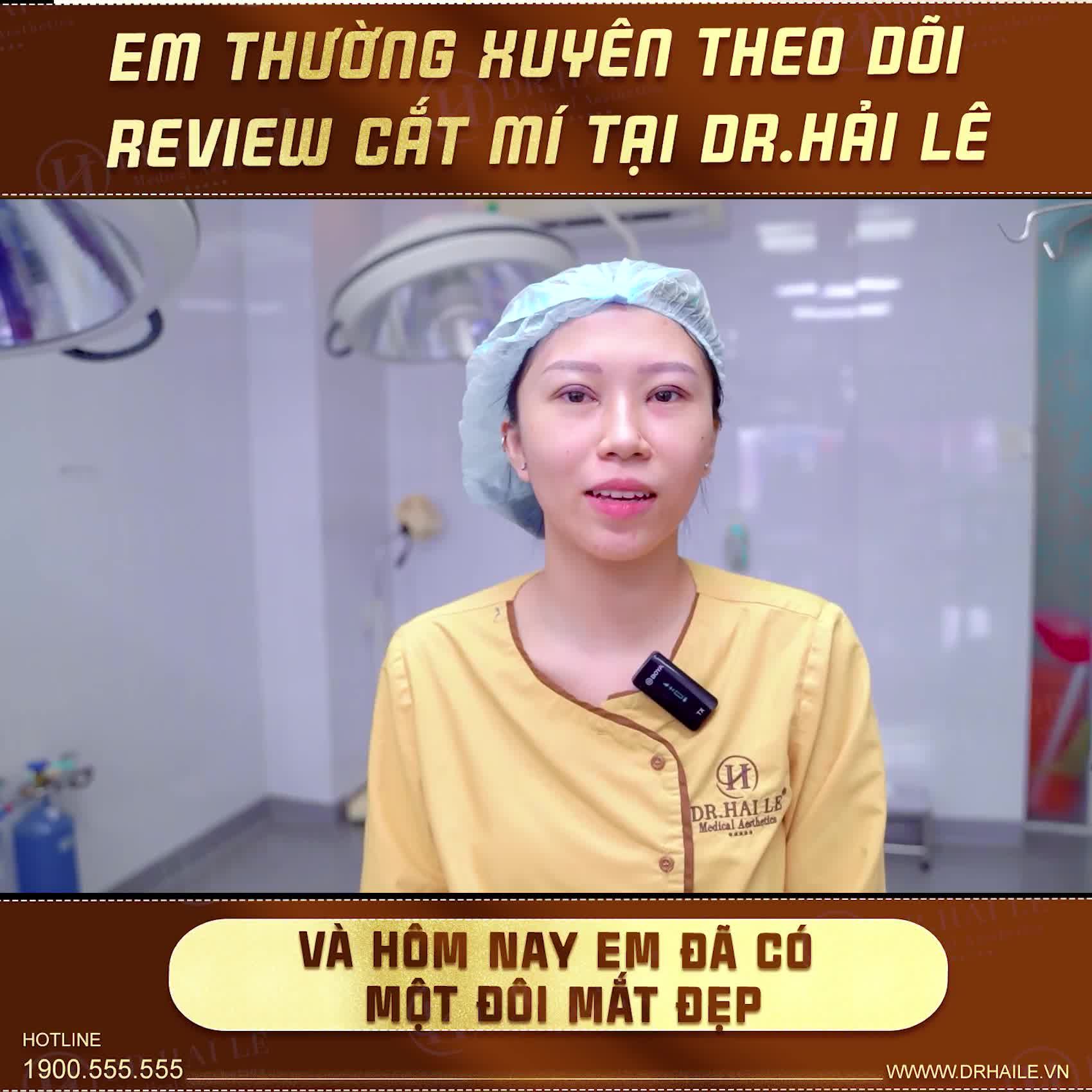 Không bõ công ngày nào cũng theo dõi livestream bên Dr.Hải Lê Và cái kết: Vô cùng xứng đáng khi ngày hôm nay e đã tự tin sở hữu đôi mắt 2 mí đều đẹp.