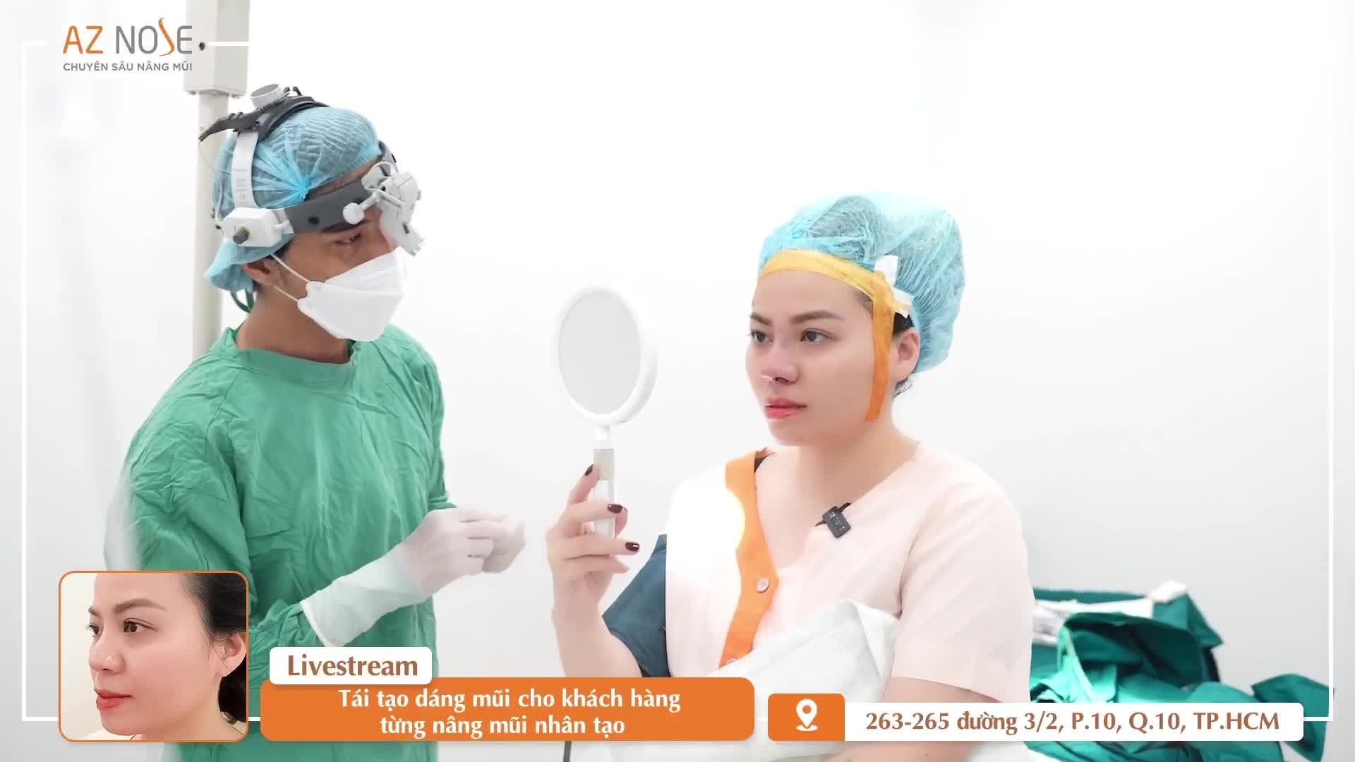 Tái tạo dáng mũi cho khách hàng từng nâng mũi nhân tạo