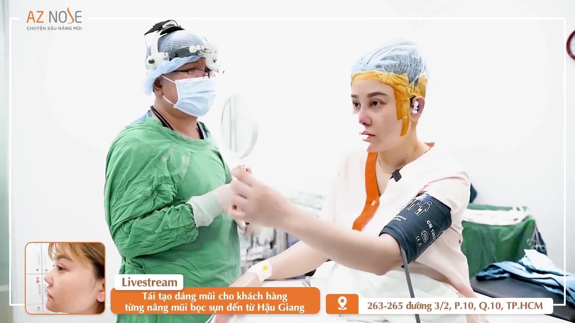 Khách hàng đến từ Hậu Giang ưng ý với dáng mũi Sline cao tây