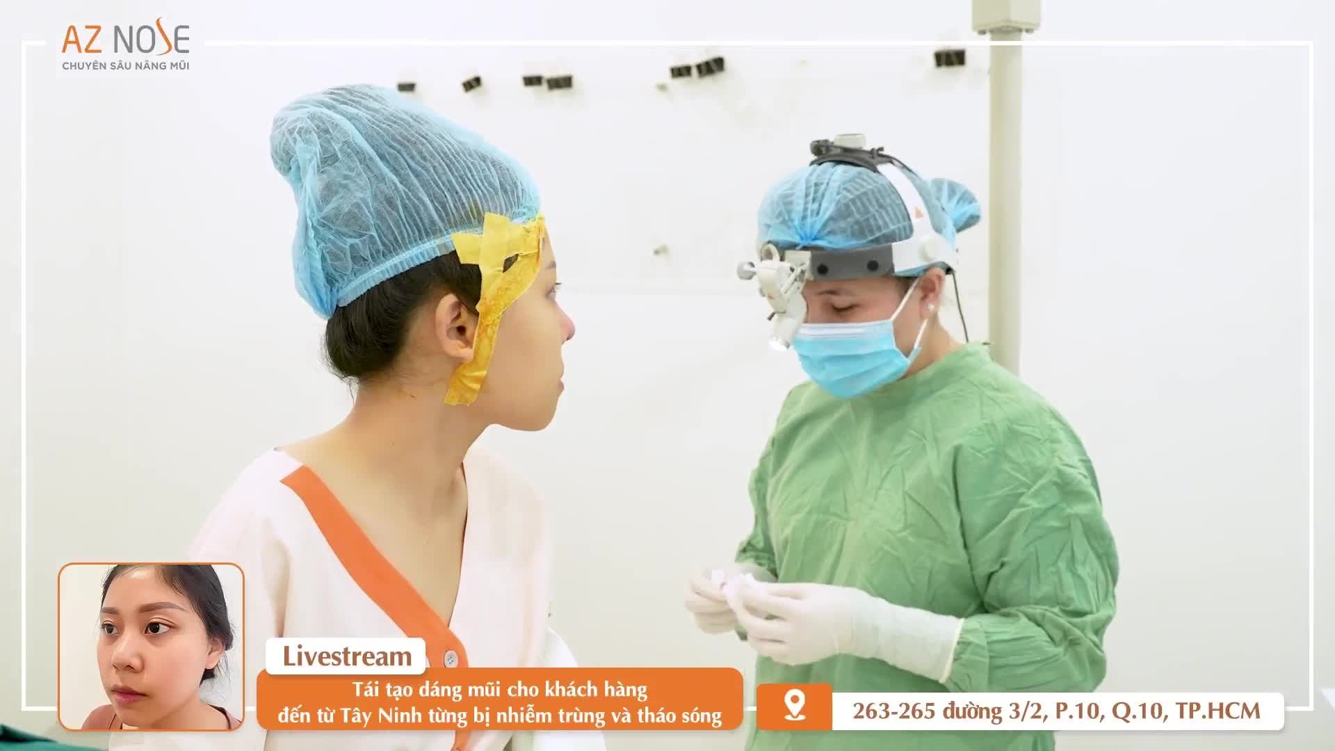 Bác sĩ Hoàng Nhung tái tạo dáng mũi cho khách hàng đến từ Tây Ninh