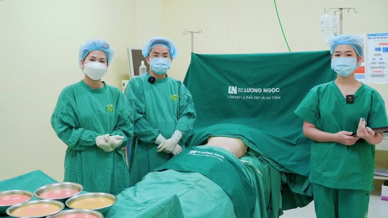Trường hợp thực hiện giảm mỡ kết hợp tạo dáng vòng 3 hôm nay đã được hoàn thành sau hơn 2 giờ thực hiện
