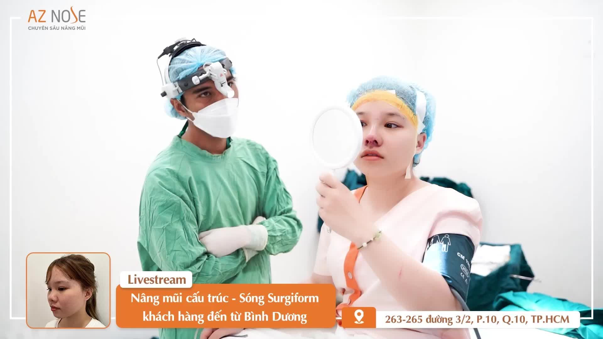 Mũi không còn th.ấp và ng.ắn sau khi nâng mũi cấu trúc