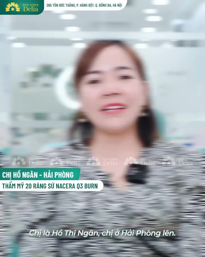 Chị Hồ Ngân sau thẩm mỹ răng sứ tại nha khoa Delia.
