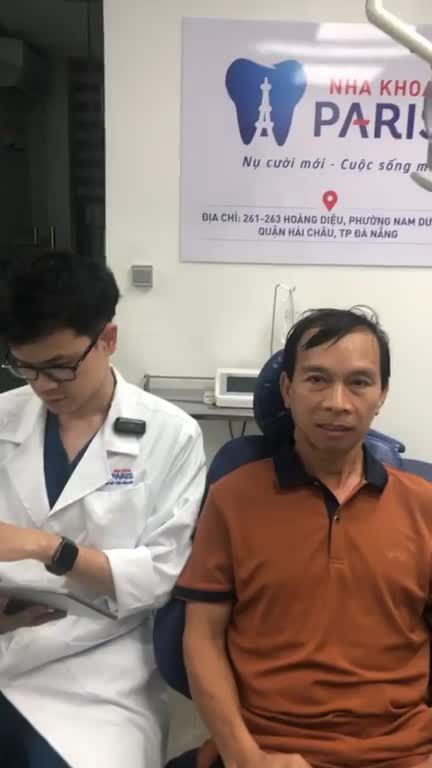 Khách hàng Nguyễn Hữu Dũng khi thực hiện dịch vụ răng sứ  bà implant (21 răng sứ Lava- 5 răng implant) tại Nha khoa Paris Đà Nẵng