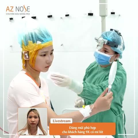 Xem dáng mũi cho khách hàng có mắt mí l.ót, da mũi m.ỏng đến từ Đồng Nai