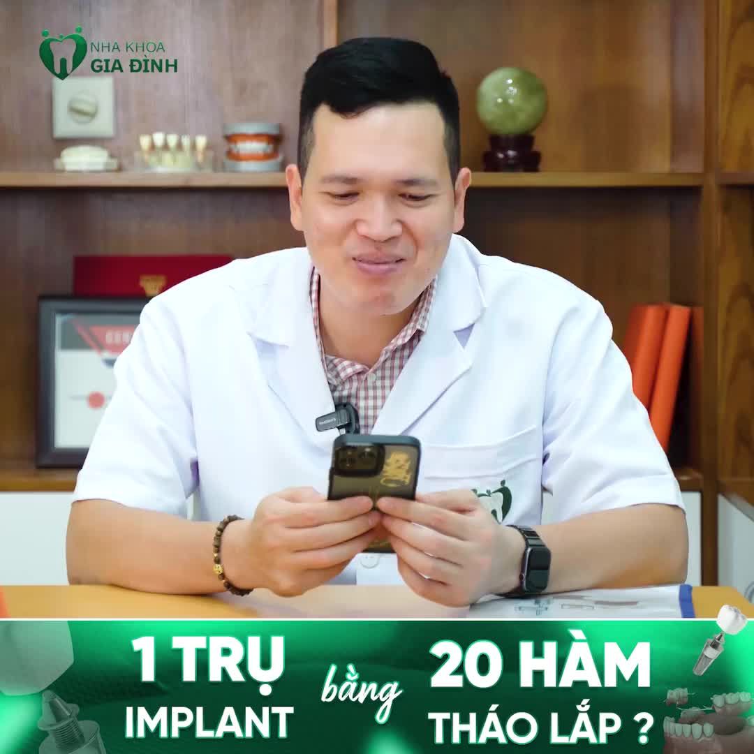 1 TRỤ IMPLANT BẰNG 20 CHIẾC HÀM THÁO LẮP?