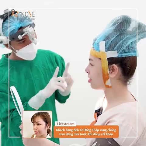 Cùng chồng xem dáng mũi trước khi đóng vết khâu Khách hàng đến từ Đồng Tháp