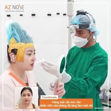 Khắc phục mũi mất cân đối do từng làm mũi chỉ cho nữ nhân viên văn phòng.