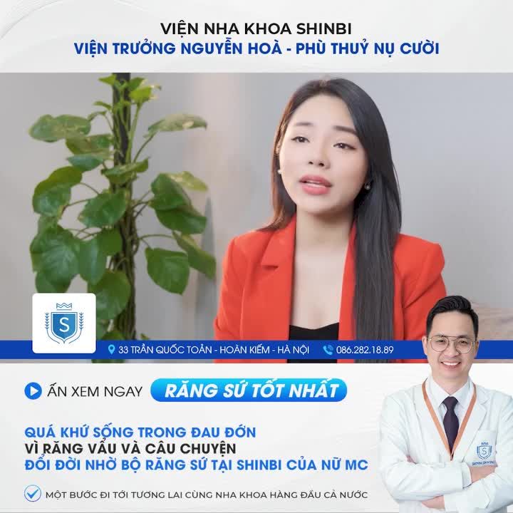 MC THÙY TRANG cùng những thay đổi ngoạn mục sau khi sử dụng dịch vụ NHA KHOA tại Viện NHA KHOA SHINBI - VIỆN TRƯỞNG NGUYỄN HOÀ.