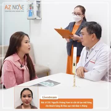 Khách hàng 9X tư vấn tái tạo mũi hỏng sau 6 tháng tháo sụn cùng Bác sĩ CKI. Nguyễn Hoàng Nam.