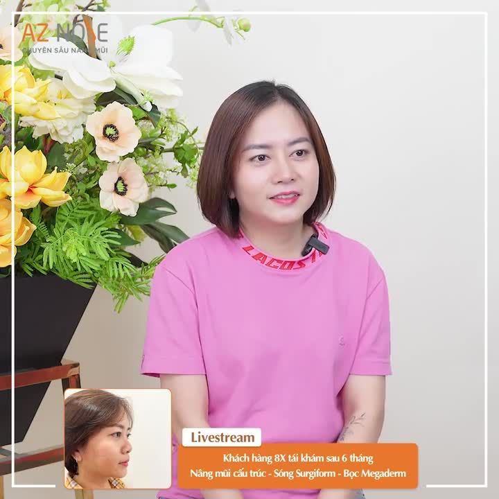 Khách hàng 8X tái khám sau 6 tháng nâng mũi cấu trúc - Sóng Surgiform. Thực hiện bởi BS CKI. Nguyễn Hoàng Nam
